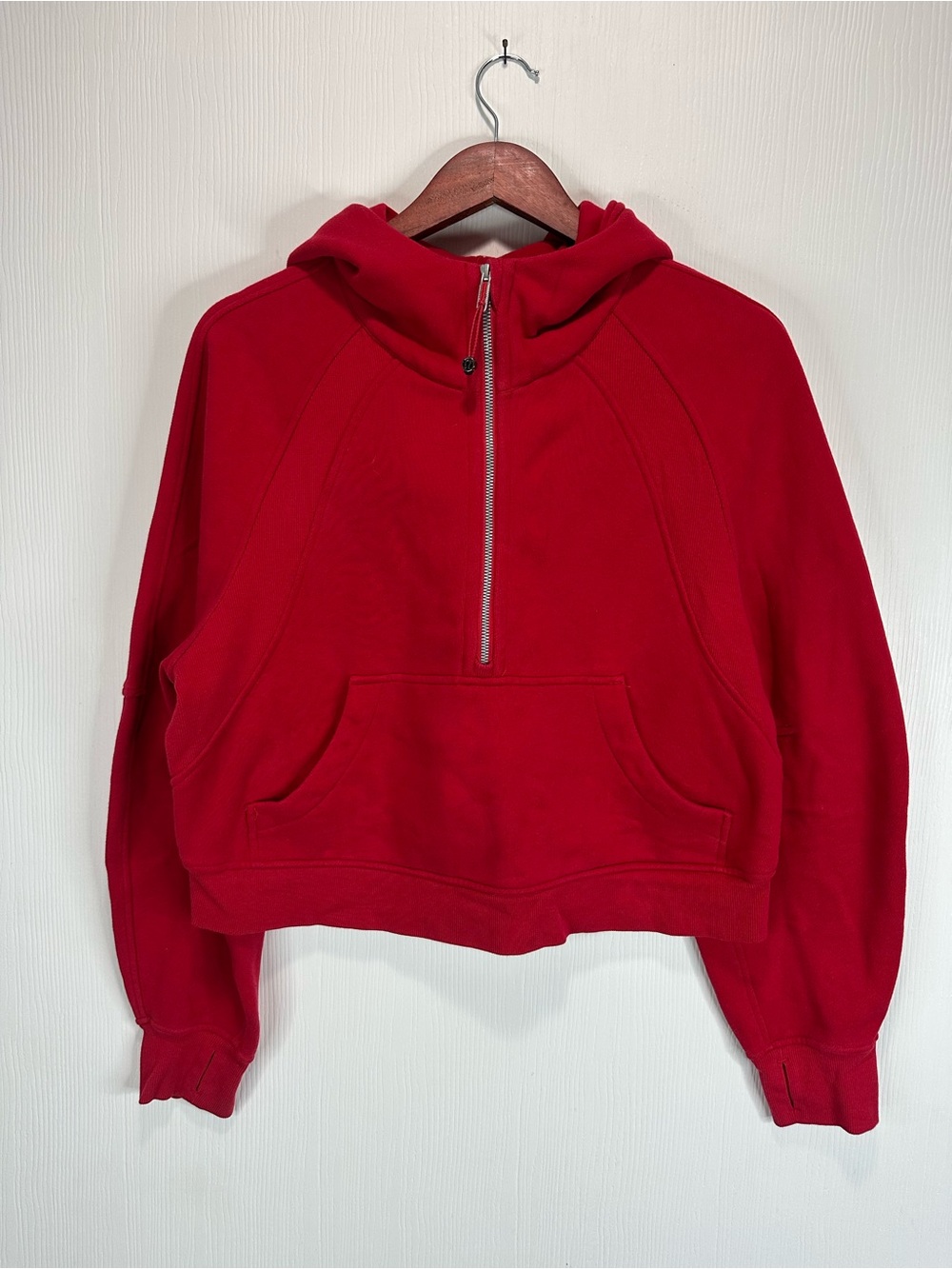 Lululemon funnel Red Half-Zip Hoodie Sweatshirt - Women